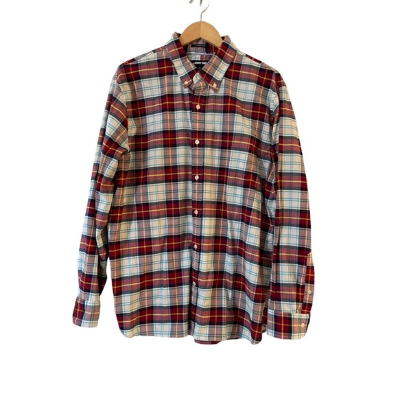 Lands' End Other - Lands End Men's Sail Rigger Oxford Shirt XL Plaid Traditional Fit Long Sleeve